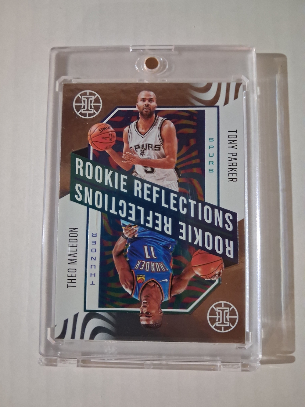 Tony Parker, Theo Maledon Dual Rookie Panini Basketball Card with Blue and Teal